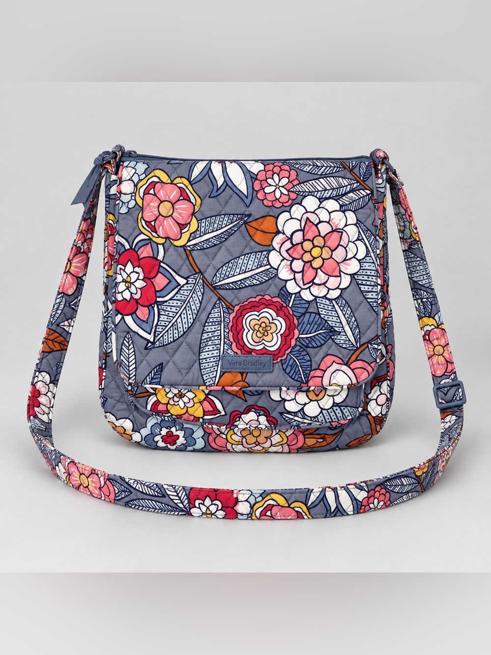 Vera Bradley Tropical Evening Quilted Mail Messenger Bag Retired Floral Cottage